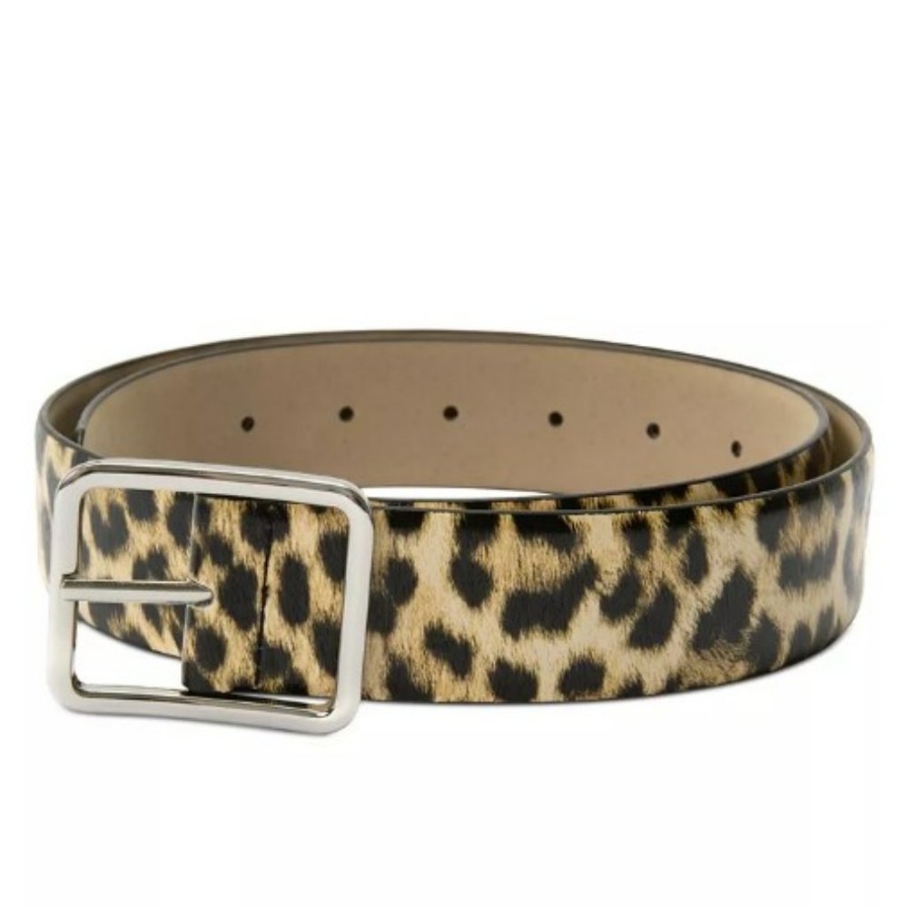 INC International Concepts Animal Print Leopard Panel Belt Small Cream B… - Picture 5 of 6